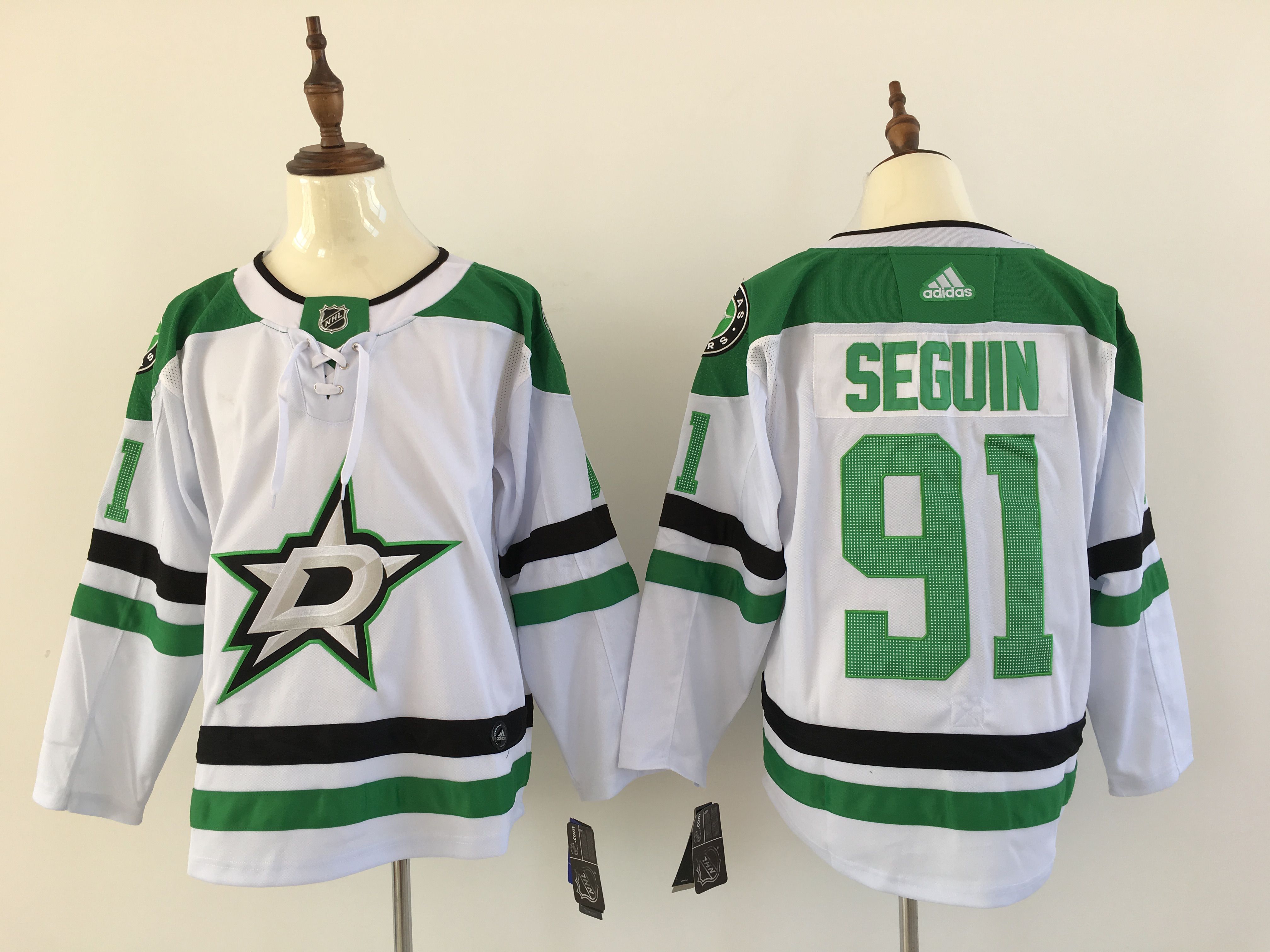 Men Dallas Stars 91 Seguin White Hockey Stitched Adidas NHL Jerseys